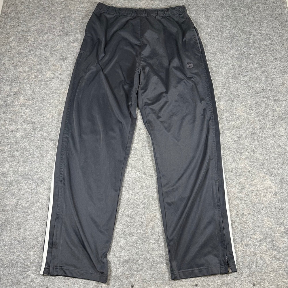 Wilson Mens Black Striped Athletic Track Pants L